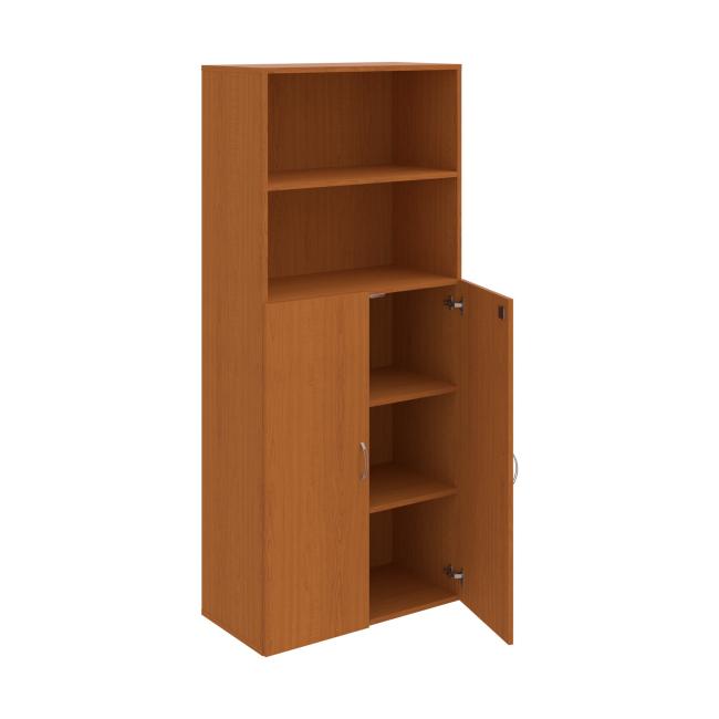Drive shelf cabinet, lock, 80x185x42 cm, cherry/cherry