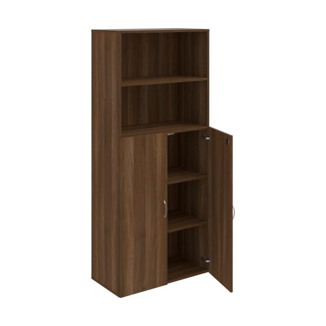 Drive shelf cabinet, lock, 80x185x42 cm, walnut/walnut