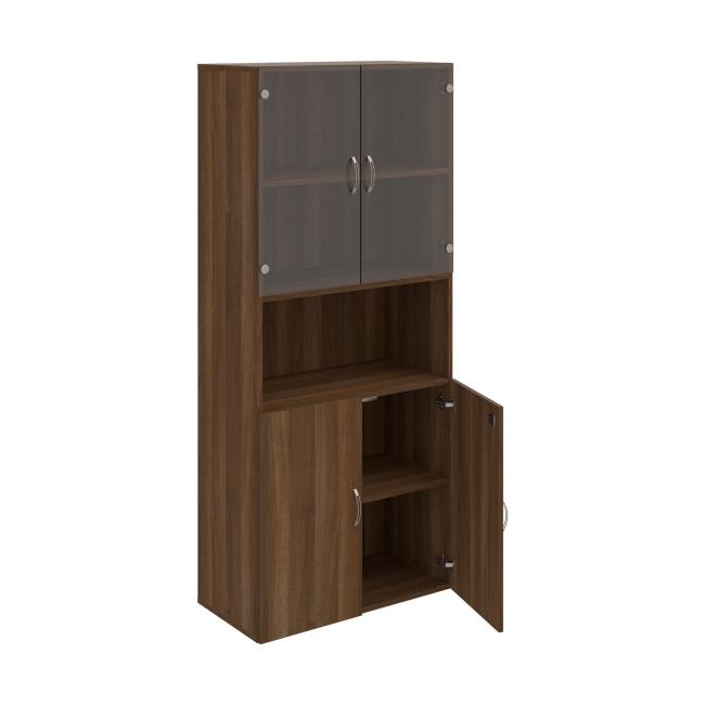 Drive shelf cabinet, lock, 80x185x42 cm, walnut/walnut