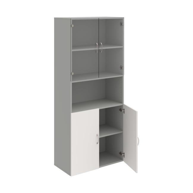 Drive shelf cabinet, 80x185x42 cm, white/grey