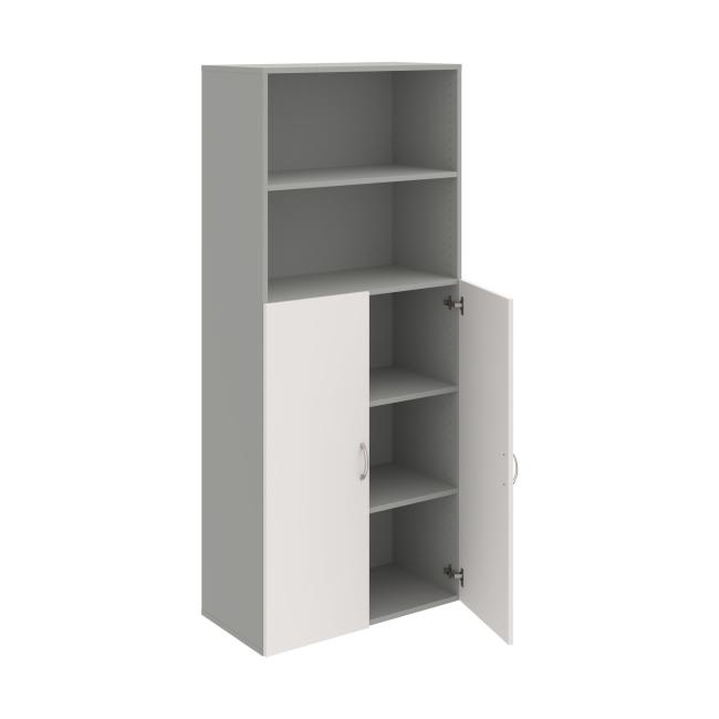 Drive shelf cabinet, 80x185x42 cm, white/grey