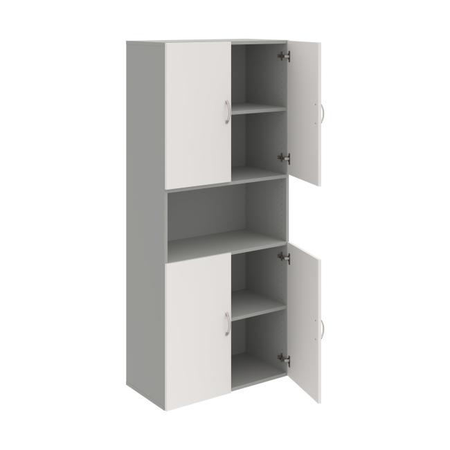 Drive shelf cabinet, 80x185x42 cm, white/grey