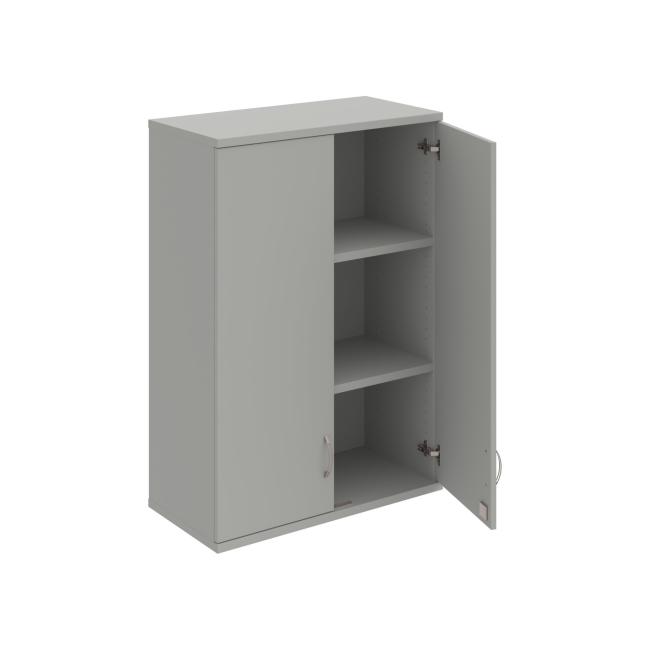 Strong shelf cabinet, lock, upper, 80x115.2x40 cm, gray/grey