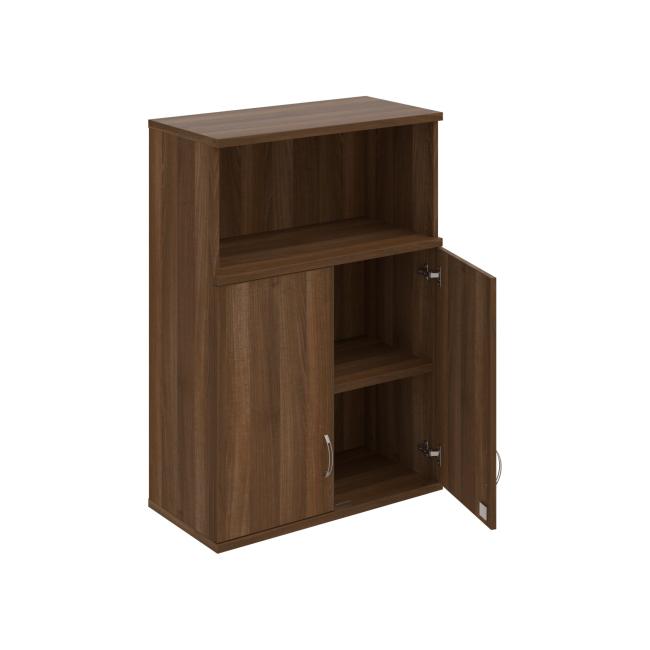 Strong shelf cabinet, lock, upper, 80x115.2x40 cm, walnut/walnut