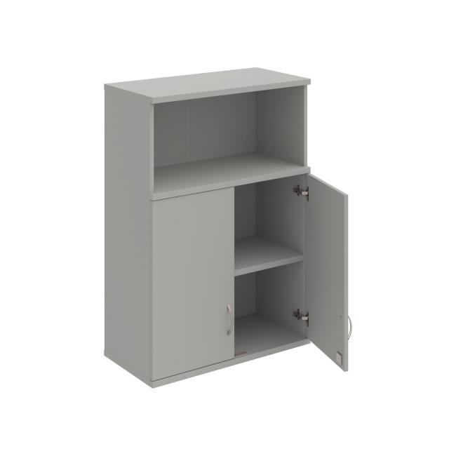 Strong shelf cabinet, lock, upper, 80x115.2x40 cm, gray/grey