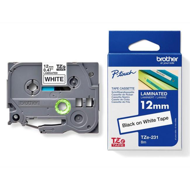 Self-adhesive tape Brother TZe-231 12 mm white/black