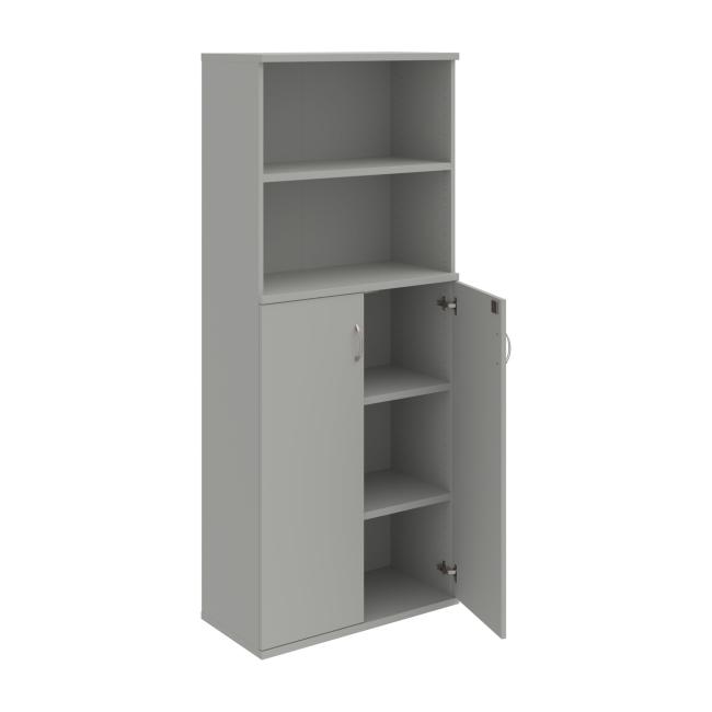 Strong shelf cabinet, lock, 80x192x40 cm, gray/grey