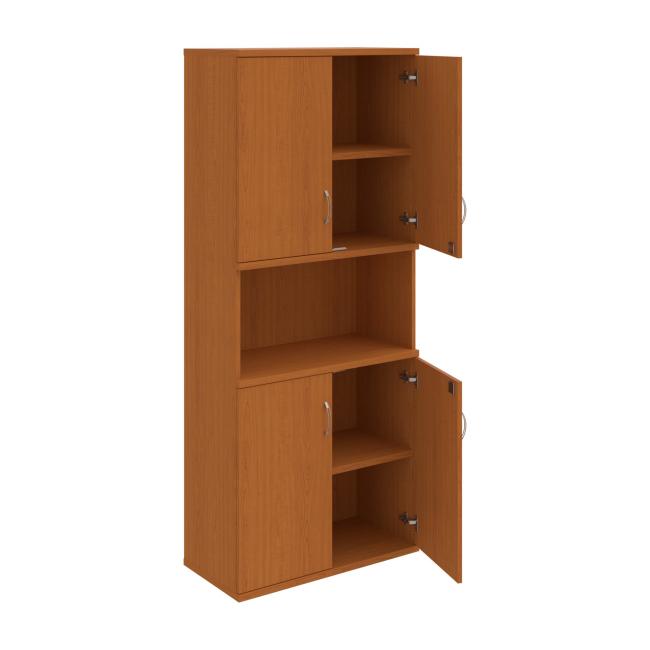 Strong shelf cabinet, lock, 80x192x40 cm, cherry/cherry