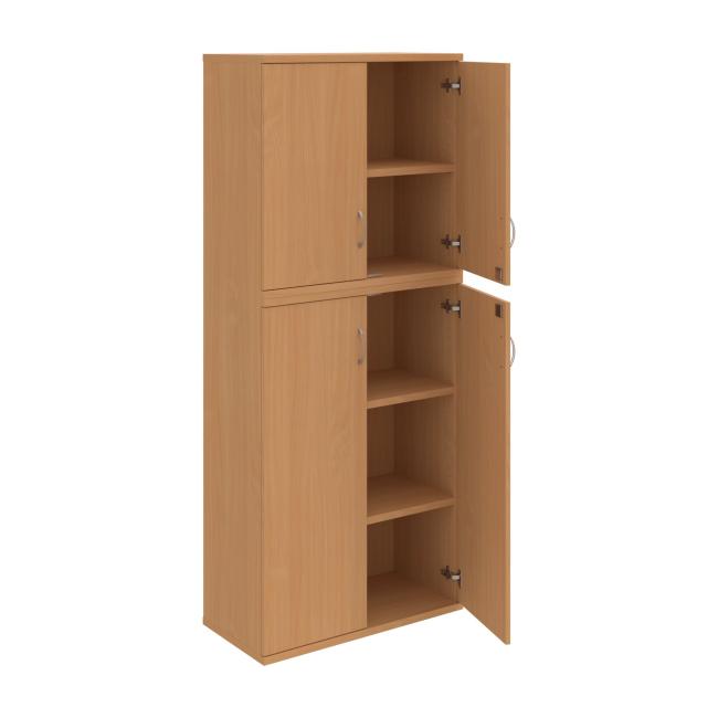 Strong shelf cabinet, lock, 80x192x40 cm, beech/beech