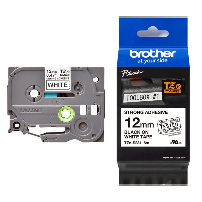 Self-adhesive tape Brother TZe-S231 12 mm white/black