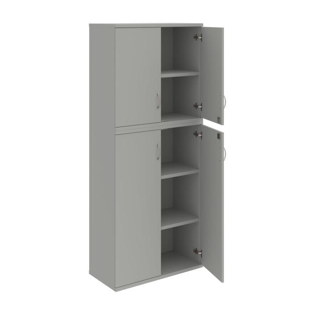 Strong shelf cabinet, lock, 80x192x40 cm, gray/grey