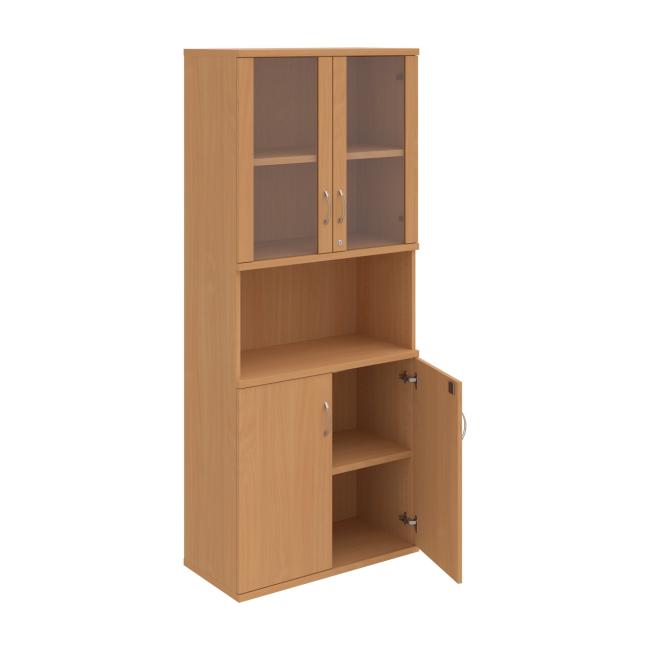 Strong shelf cabinet, lock, 80x192x40 cm, beech/beech