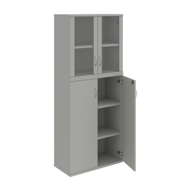 Strong shelf cabinet, lock, 80x192x40 cm, gray/grey