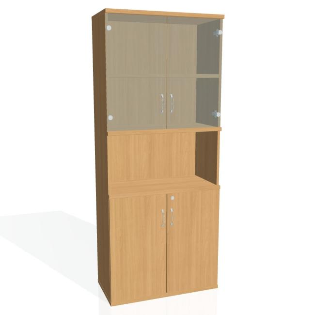Strong shelf cabinet, lock, 80x192x40 cm, beech/beech