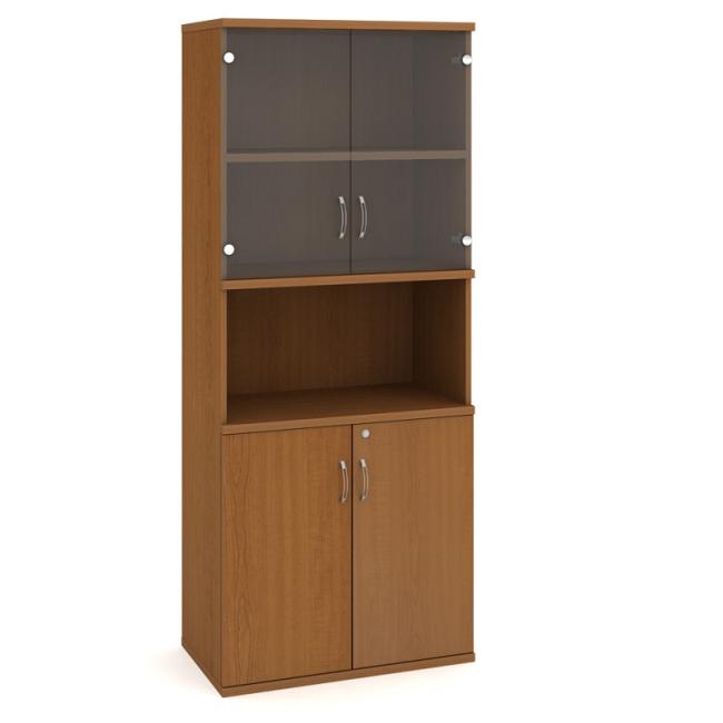 Strong shelf cabinet, lock, 80x192x40 cm, cherry/cherry