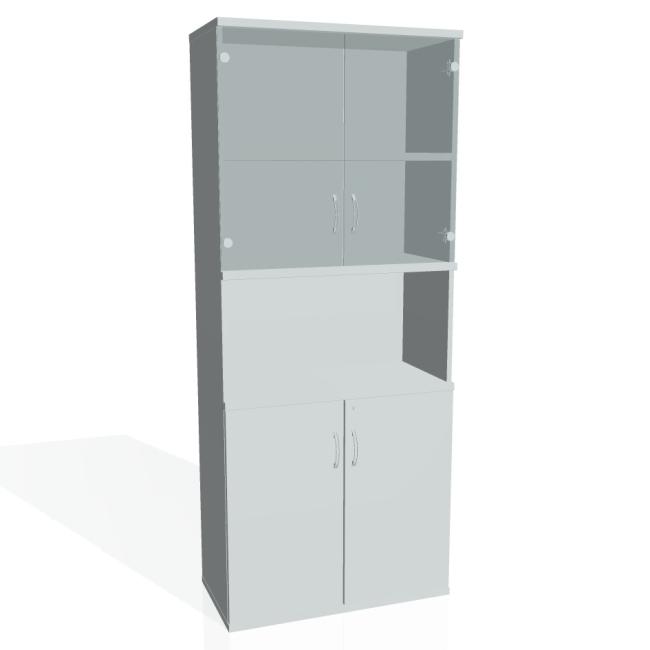 Strong shelf cabinet, lock, 80x192x40 cm, gray/grey