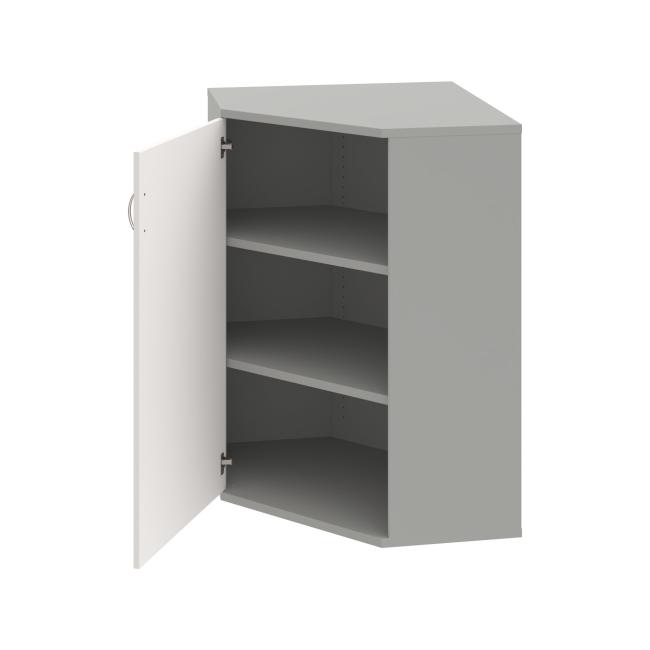 Shelving cabinet Strong L, 80x115.2x40 cm, white/grey