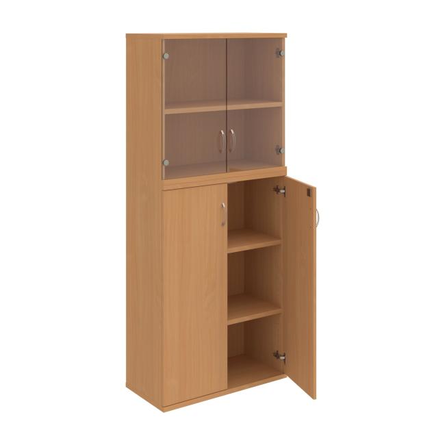 Strong shelf cabinet, lock, 80x192x40 cm, beech/beech