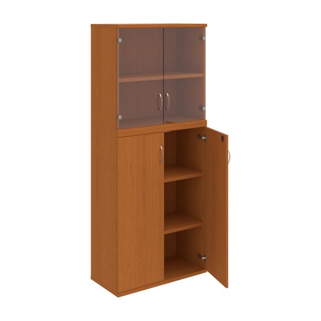 Strong shelf cabinet, lock, 80x192x40 cm, cherry/cherry