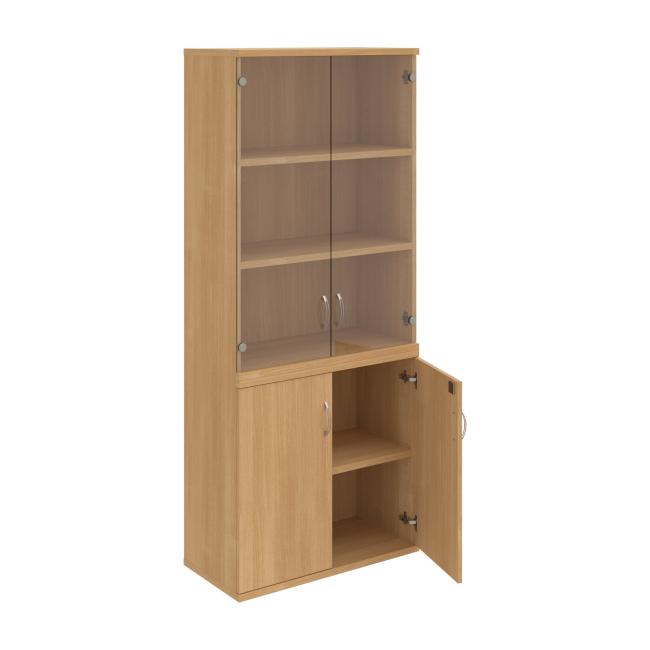 Strong shelf cabinet, lock, 80x192x40 cm, oak/oak