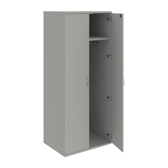 Strong wardrobe, lock, 80x192x60 cm, grey/grey