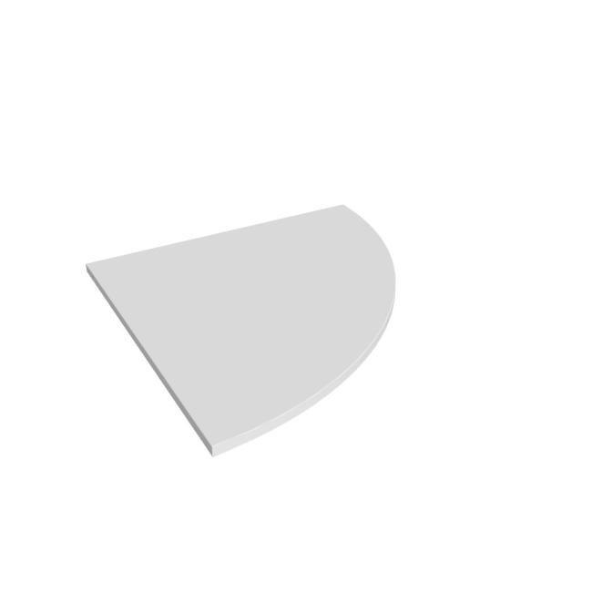 Príručný stolík Flex, pravý, 80x80 cm, biely