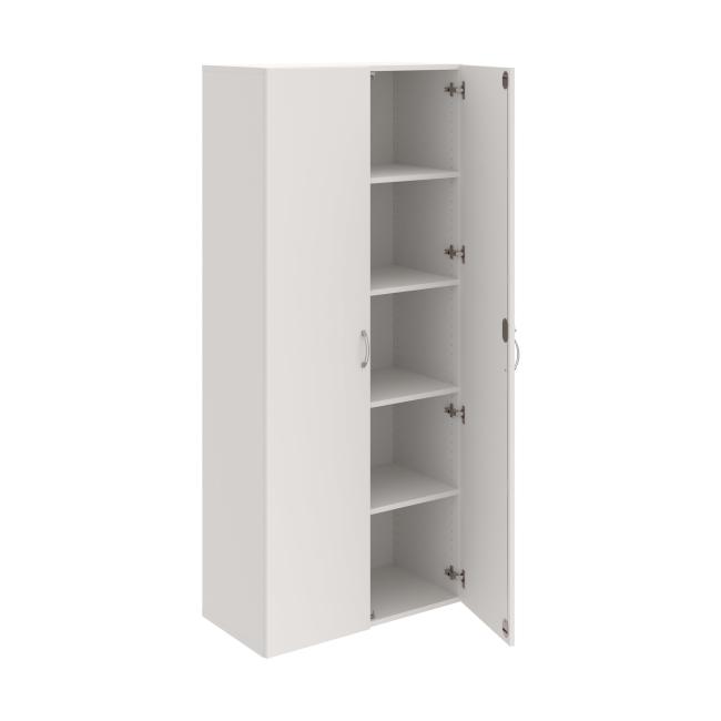 [ON805599] Drive shelf cabinet, lock, 80x185x42 cm, white/white