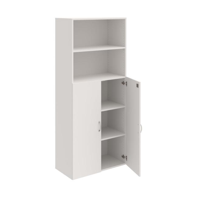 [ON805999] Drive shelf cabinet, lock, 80x185x42 cm, white/white