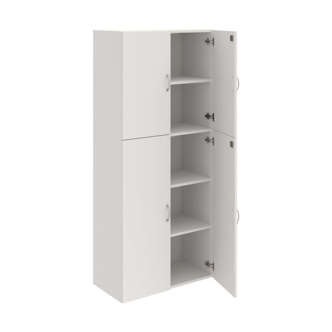 [ON806599] Drive shelf cabinet, lock, 80x185x42 cm, white/white