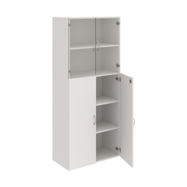 [ON806799] Drive shelf cabinet, lock, 80x185x42 cm, white/white