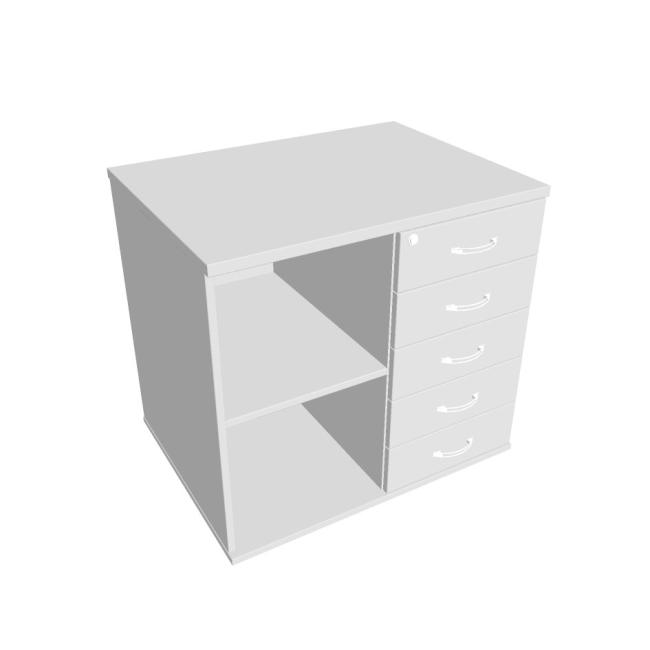 Additional cabinet for Hobis table, lock, P, white