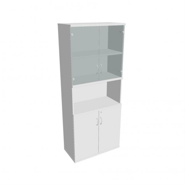 [ON812499] Policová skriňa Strong, zámok, 80x192x40 cm, biela/biela