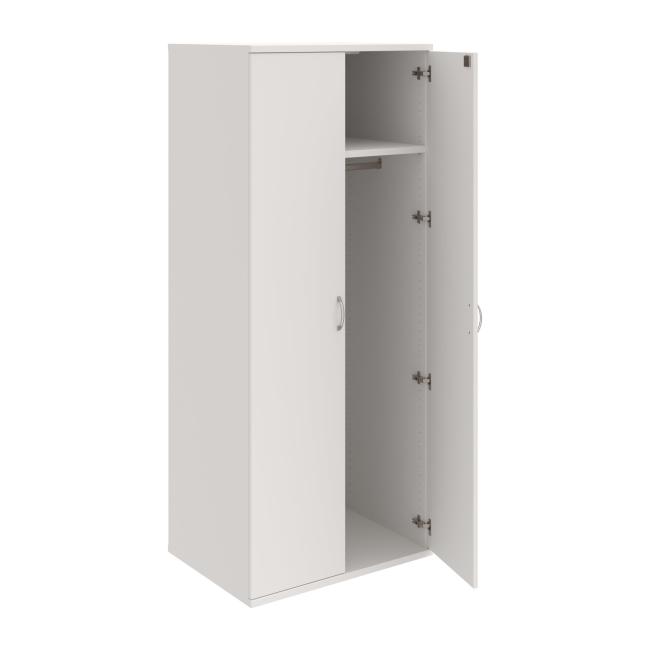 Strong wardrobe, lock, 80x192x60 cm, white/white