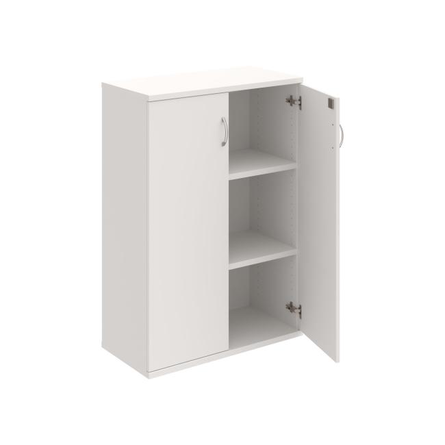 Strong shelf cabinet, lock, 80x115.2x40 cm, white/white