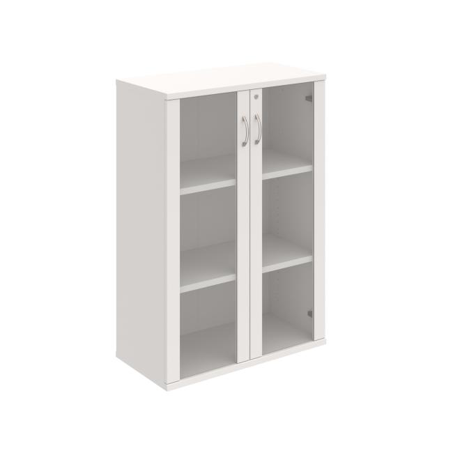 Strong shelf cabinet, lock, 80x115.2x40 cm, white/white