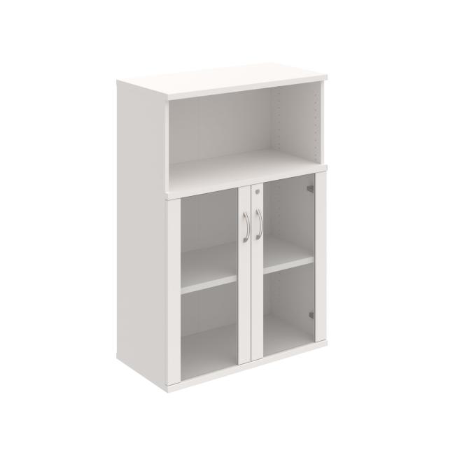 Strong shelf cabinet, lock, 80x115.2x40 cm, white/white
