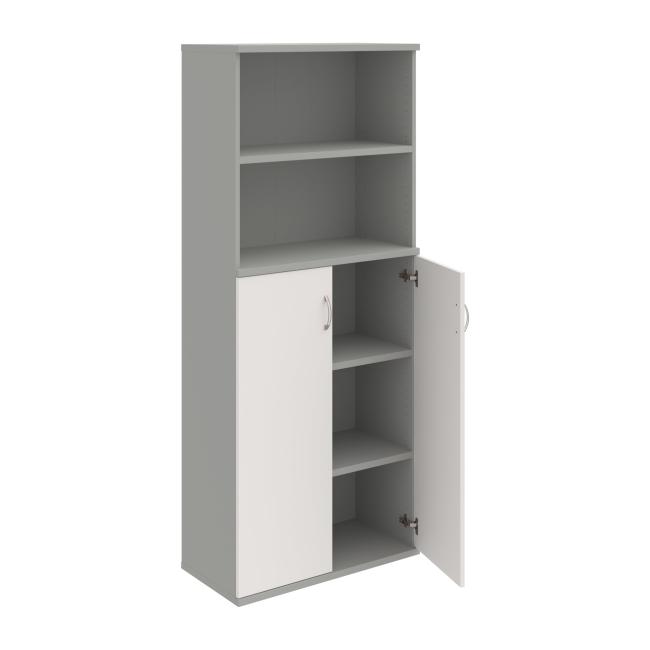 Strong shelf cabinet, 80x192x40 cm, white/grey