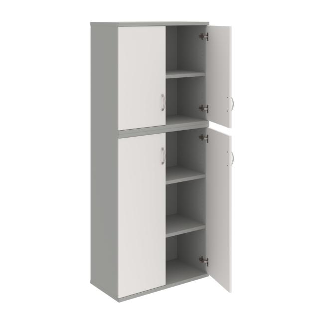 Strong shelf cabinet, 80x192x40 cm, white/grey