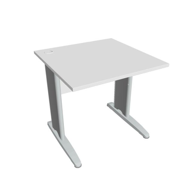 Cross work table, 80x75.5x80 cm, white/metal