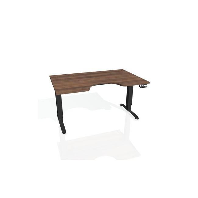 Motion Ergo desk, PO, 3S, 140x61-128x90 cm, walnut/black