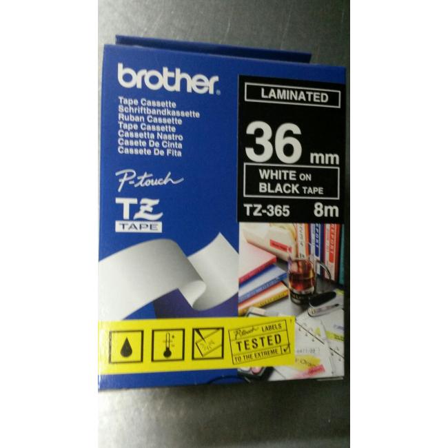 Self-adhesive tape Brother TZe-365 36 mm black/white