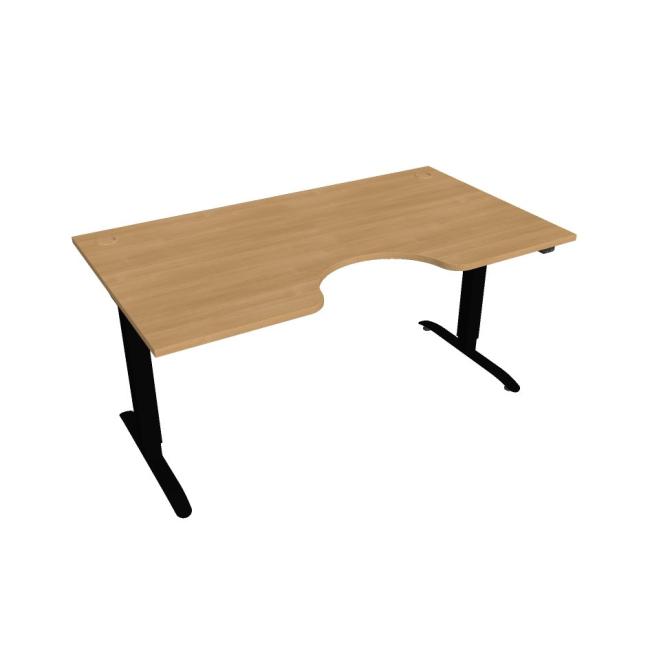 Motion Ergo desk, ZO, 2S, 160x70.5-120.5x90 cm, oak/black