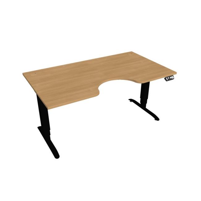 Motion Ergo desk, PO, 3S, 160x61-128x90 cm, oak/black