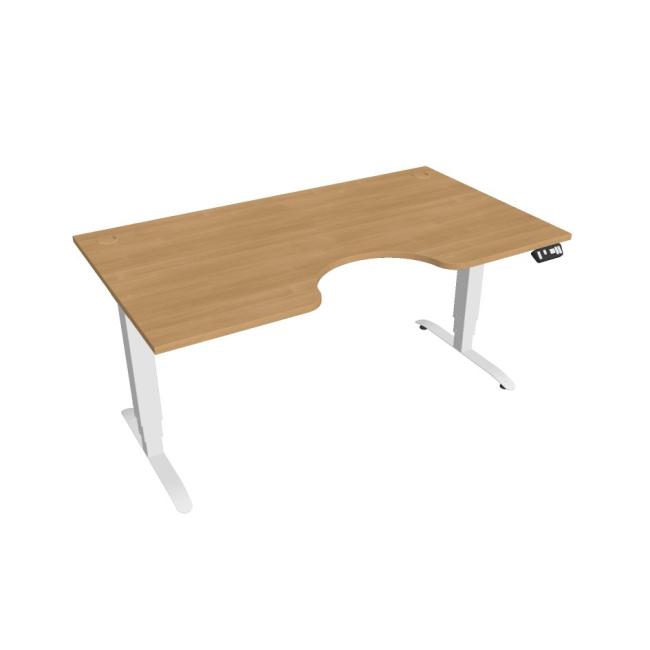 Motion Ergo desk, PO, 3S, 160x61-128x90 cm, oak/white