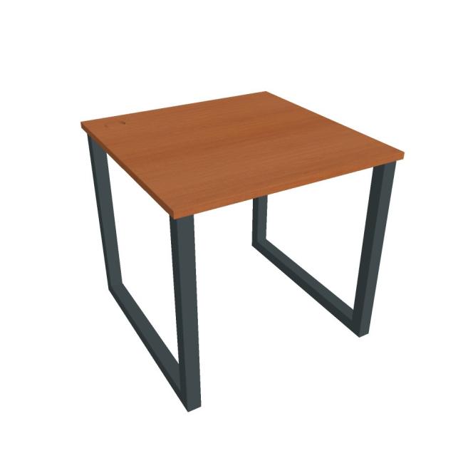 Work table UNI O, 80x75.5x80 cm, cherry/black