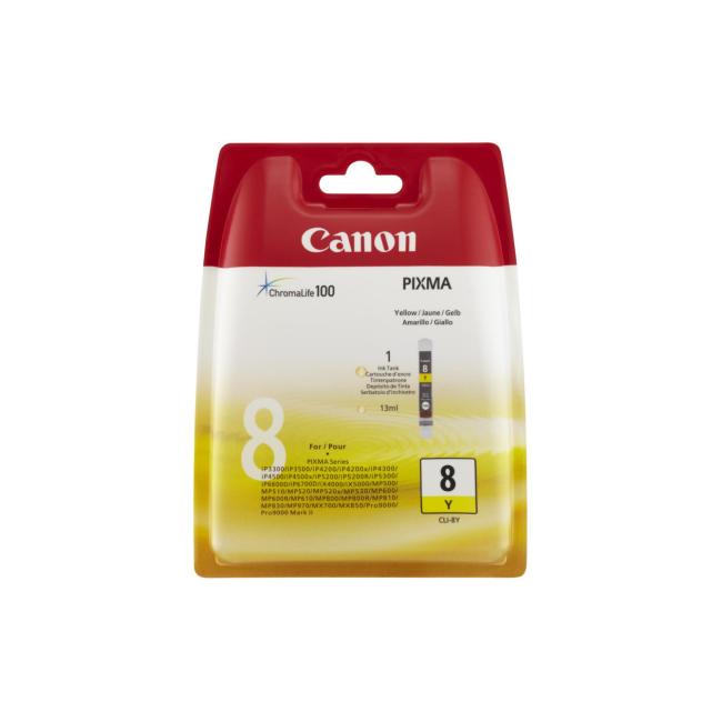 [CA000825] Ink cartridge Canon CLI-8Y for Pixma iP4200/5300/MP500/530/600/610/800 yellow (400 pages)