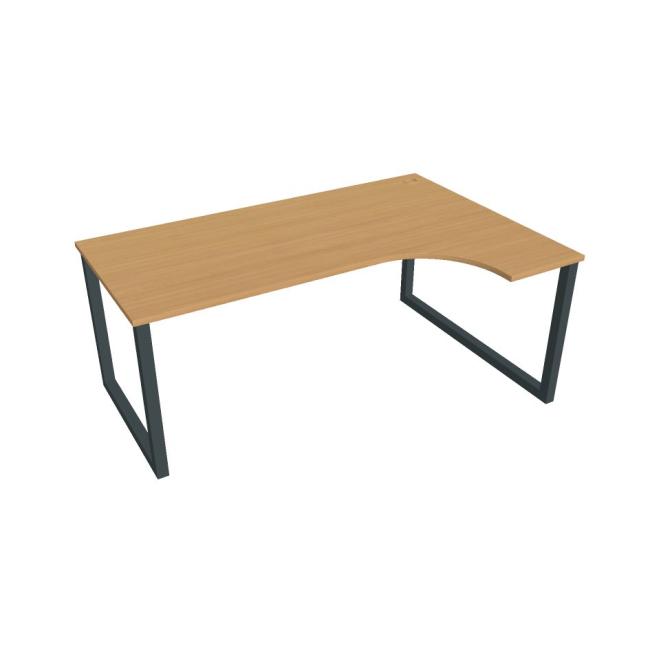 UNI O desk, ergo, left, 180x75.5x120 cm, beech/black