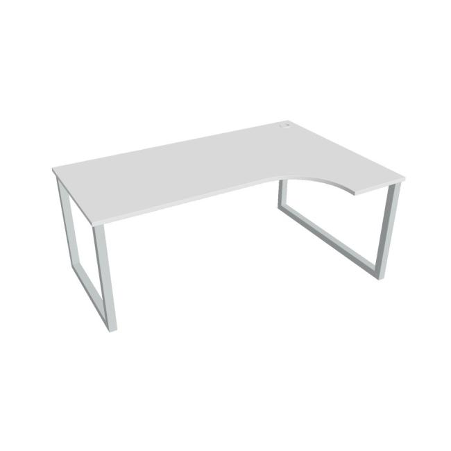 Work desk UNI O, ergo, left, 180x75.5x120 cm, white/grey