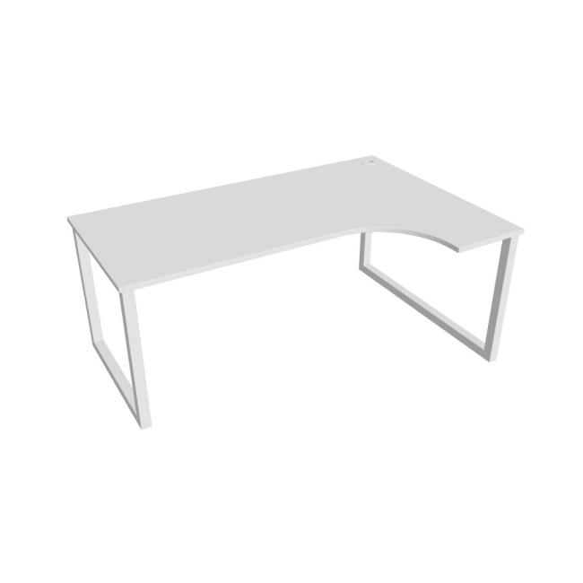 Work desk UNI O, ergo, left, 180x75.5x120 cm, white/white