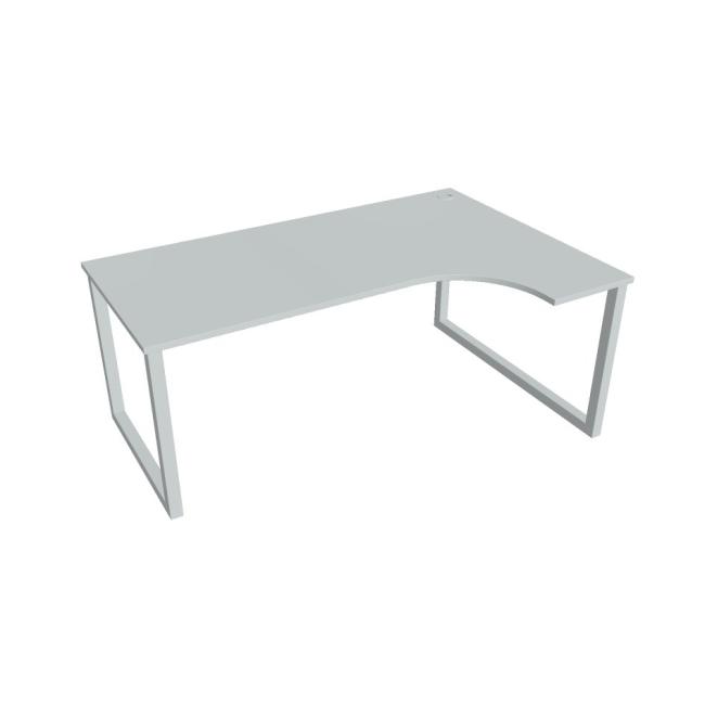 UNI O desk, ergo, left, 180x75.5x120 cm, gray/grey
